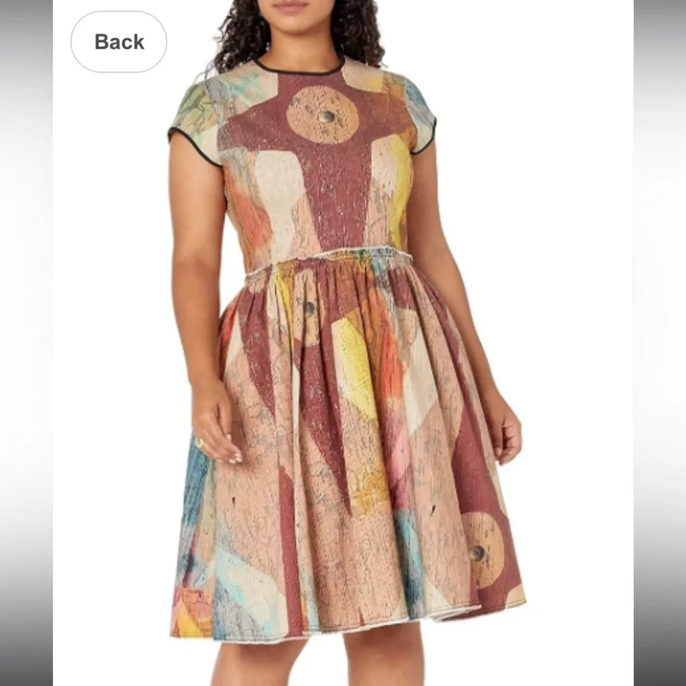 Making The Cut Carnival Painting Dress Winning Look Gary's Brown Tan Small - Picture 9 of 10